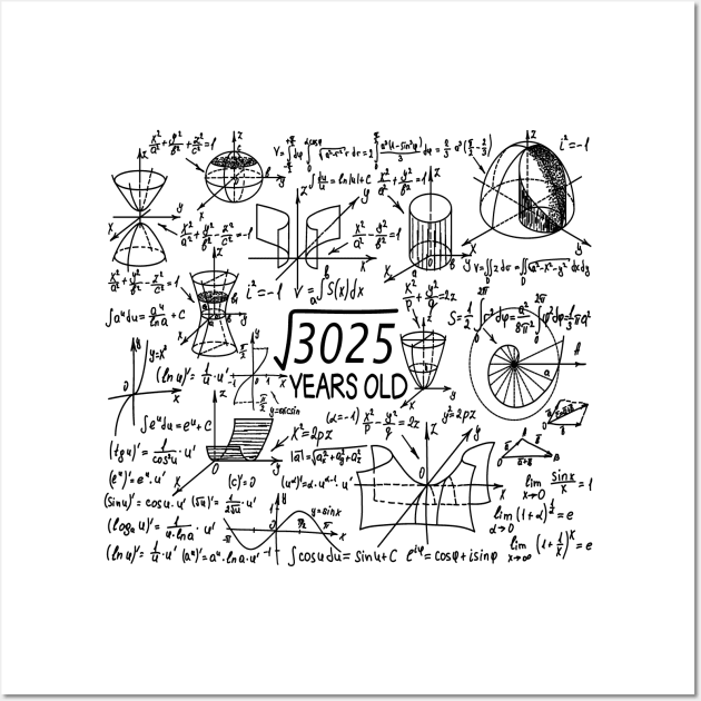 55th birthday math teacher math nerd maths Root of 3025 Wall Art by HBfunshirts